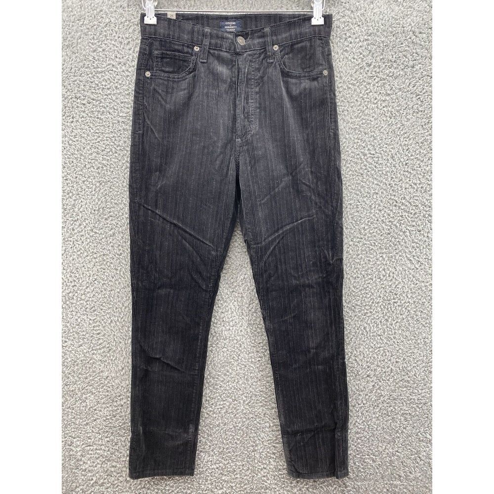 Citizens of Humanity Olivia High Rise Slim Ankle Corduroy Pants Womens 25 Black‎